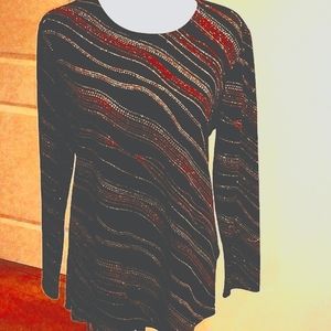 Notation Co. black(gold & red) velour top - Medium